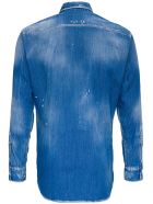 Dsquared2 Denim Shirt With Paint Splatters Detail Dsquared2 Denim Shirt With Paint Splatters Detail - Blu