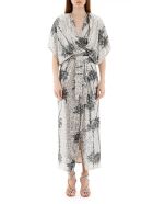 In The Mood For Love Ancens Sequined Dress With Palm Trees In The Mood For Love Ancens Sequined Dress With Palm Trees - SILVER (Silver)