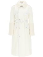Mr & Mrs Italy Cotton Trench Coat With Leather And Shearling Inserts Mr & Mrs Italy Cotton Trench Coat With Leather And Shearling Inserts - OFF WHITE SAIL WHITE (White)