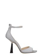 Jimmy Choo Reon 100 Sandals In Silver Leather Jimmy Choo Reon 100 Sandals In Silver Leather - silver