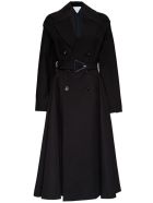 Bottega Veneta Double-breasted Black Cotton Trench Coat Bottega Veneta Double-breasted Black Cotton Trench Coat - Black