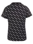 Regular Fit Black T-shirt With All-over Logo Woman Balenciaga Regular Fit Black T-shirt With All-over Logo Woman - Nero/bianco