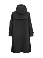 Burberry Witham - Globe Graphic Detail Check Technical Cotton Coat Burberry Witham - Globe Graphic Detail Check Technical Cotton Coat - Black