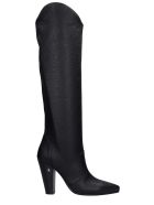 Golden Goose Michelle High Texan Boots In Black Leather Golden Goose Michelle High Texan Boots In Black Leather - black