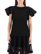Alexander McQueen Ruffled T-shirt Alexander McQueen Ruffled T-shirt - BLACK