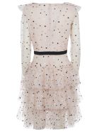 Philosophy di Lorenzo Serafini V-neck Dotted Print Back Zip Dress Philosophy di Lorenzo Serafini V-neck Dotted Print Back Zip Dress - Pink/Black