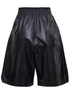 Bottega Veneta High Waisted Bermuda Shorts In Leather Bottega Veneta High Waisted Bermuda Shorts In Leather - Black