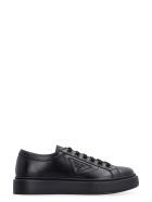Prada Leather Low-top Sneakers Prada Leather Low-top Sneakers - black