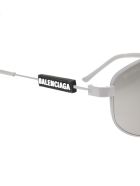 Silver Woman Tag Pilot Sunglasses Balenciaga Silver Woman Tag Pilot Sunglasses - Light grey