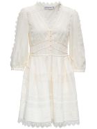 self-portrait Viscose Twill Dress With Lace Inserts self-portrait Viscose Twill Dress With Lace Inserts - White