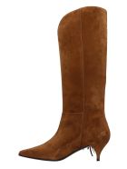 Alchimia Low Heels Boots In Leather Color Suede Alchimia Low Heels Boots In Leather Color Suede - leather color