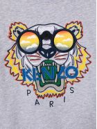Kenzo Kids Sweatshirt With Tiger Embroidery And Logo Kenzo Kids Sweatshirt With Tiger Embroidery And Logo - Grey