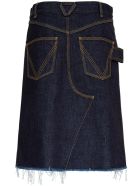 Bottega Veneta Denim Skirt With Contrasting Stitching Bottega Veneta Denim Skirt With Contrasting Stitching - Blu
