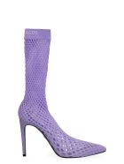 GCDS Pointed Mesh Ankle Boots GCDS Pointed Mesh Ankle Boots - Lilac