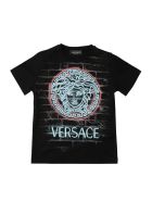 Young Versace Medusa Detail Cotton T-shirt Young Versace Medusa Detail Cotton T-shirt - black