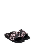 Versace Jeans Couture Flats In Black Rubber/plasic Versace Jeans Couture Flats In Black Rubber/plasic - black