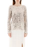 In The Mood For Love Mame Sequined Top In The Mood For Love Mame Sequined Top - BEIGE SILVER (Beige)