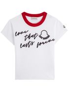 Jersey T-shirt With Logo Print Moncler Jersey T-shirt With Logo Print - White
