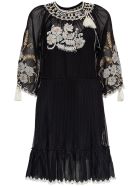 RED Valentino Mesh Dress With Floral Embroidery RED Valentino Mesh Dress With Floral Embroidery - Black