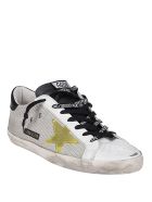 Grey Net And White Leather Super-star Sneakers Golden Goose Grey Net And White Leather Super-star Sneakers - Grey