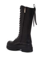 RED Valentino Shiny Black Leather Ankle Boot RED Valentino Shiny Black Leather Ankle Boot - Black