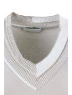 Fabiana Filippi V-neck Sleeveless T-shirt With Monili Fabiana Filippi V-neck Sleeveless T-shirt With Monili - Beige