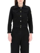 Patou Jacket In Organic Denim With Logo Embroidery Patou Jacket In Organic Denim With Logo Embroidery - BLACK (Black)