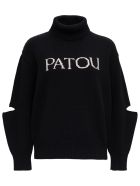 Patou High Neck Sweater With Front Logo Patou High Neck Sweater With Front Logo - Black