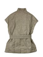 Brunello Cucinelli Coated Techno Linen Reversible Down Vest With Belt And Monili Brunello Cucinelli Coated Techno Linen Reversible Down Vest With Belt And Monili - Earth