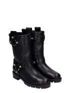 Christian Louboutin Bikita Lug Combat Boots In Black Leather Christian Louboutin Bikita Lug Combat Boots In Black Leather - black