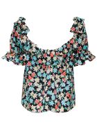 Saint Laurent Floral Silk Shirt With Ruffles Detail Saint Laurent Floral Silk Shirt With Ruffles Detail - Multicolor