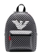 Emporio Armani Backpack With Print Emporio Armani Backpack With Print - Gray