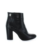 Fiori Francesi Black Leather Ankle Boots With Button Fiori Francesi Black Leather Ankle Boots With Button - Nero (Black)