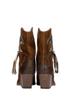 Elena Iachi Texan Ankle Boots In Leather Color Suede Elena Iachi Texan Ankle Boots In Leather Color Suede - leather color