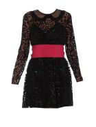 RED Valentino Red Valentino Leo Panther Dress RED Valentino Red Valentino Leo Panther Dress - Nero e Fucsia