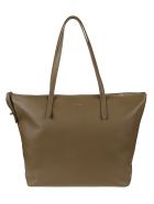 Furla Logo Plaque Top Zip Tote Furla Logo Plaque Top Zip Tote - Fango