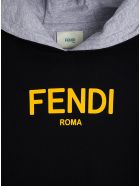 Fendi Bicolor Cotton Hoodie With Logo Fendi Bicolor Cotton Hoodie With Logo - Black