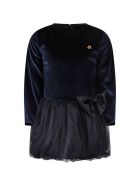 Be Stella Blue Dress For Girl With Metallic Star And Bow Be Stella Blue Dress For Girl With Metallic Star And Bow - Blue
