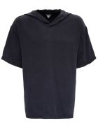 Bottega Veneta Stone Washed Silk Hooded T-shirt Bottega Veneta Stone Washed Silk Hooded T-shirt - Black