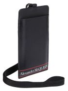 Black Leather Phone Case Alexander McQueen Black Leather Phone Case - Black