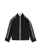 Fendi Contrasting Stripes Full-zip Jacket Fendi Contrasting Stripes Full-zip Jacket - black