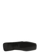 Jil Sander Leather Stitch Ballerina Pumps With Silver Bangle Jil Sander Leather Stitch Ballerina Pumps With Silver Bangle - Black