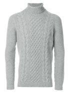 Drumohr Collo Alto Aran Treccia Drumohr Collo Alto Aran Treccia - Grey