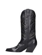 Elena Iachi Texan Boots In Black Leather Elena Iachi Texan Boots In Black Leather - black