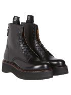 Black Leather Combat Boots R13 Black Leather Combat Boots - Black