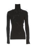 Marques'Almeida Light Weight Feather Turtleneck Jumper With Flared Sleeves Marques'Almeida Light Weight Feather Turtleneck Jumper With Flared Sleeves - Black