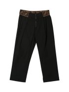 Fendi Fendi Kids Pants With Ff Band Fendi Fendi Kids Pants With Ff Band - Black