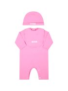 MSGM Pink Set For Babygirl With Logo MSGM Pink Set For Babygirl With Logo - Rosa
