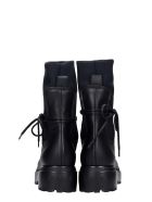 Combat Boots In Black Leather Le Silla Combat Boots In Black Leather - BLACK