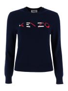 Logo Embroidery Sweater Kenzo Logo Embroidery Sweater - Blu scuro